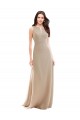 High Neck Soft Chiffon Sleeveless Champagne Bridesmaid Dress Edinburgh