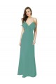 Spaghetti Straps Soft Chiffon Sleeveless Icelandic Silver Bridesmaid Gown Edinburgh