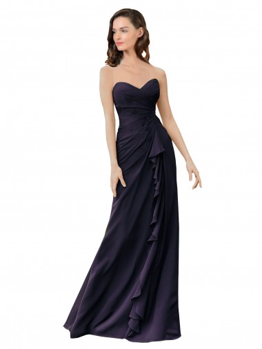 Sweetheart Soft Chiffon Sleeveless Dark Navy Bridesmaid Dress Edinburgh
