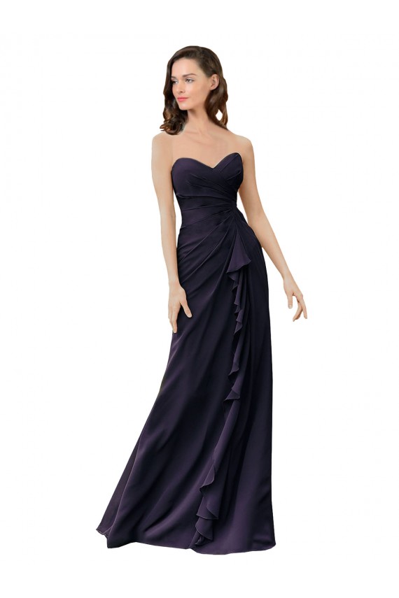 Sweetheart Soft Chiffon Sleeveless Dark Navy Bridesmaid Dress Edinburgh