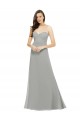 Spaghetti Straps Chiffon Sleeveless Silver Bridesmaid Dress Edinburgh