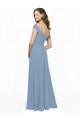 Off the Shoulder Chiffon Sleeveless Dusty Blue Bridesmaid Dress / Evening Gowns Edinburgh