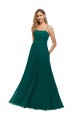 Spaghetti Straps Soft Chiffon Sleeveless Low Back Hunter Bridesmaid Dress Edinburgh