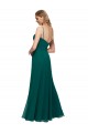 Spaghetti Straps Soft Chiffon Sleeveless Low Back Hunter Bridesmaid Dress Edinburgh