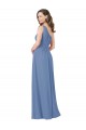 One Shoulder Soft Chiffon Sleeveless Windsor Blue Bridesmaid Dress Edinburgh