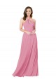 Halter Neck Soft Chiffon Sleeveless Keyhole Back Skin Pink Prom Dress / Bridesmaid Dress Edinburgh