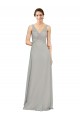 V-Neck Soft Chiffon Sleeveless Silver Bridesmaid Dress Edinburgh