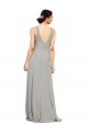V-Neck Soft Chiffon Sleeveless Silver Bridesmaid Dress Edinburgh
