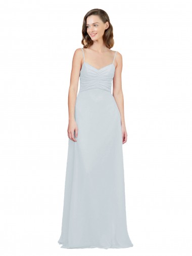 Spaghetti Straps Soft Chiffon Sleeveless Frost Bridesmaid Dress Edinburgh