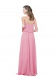 Spaghetti Straps Soft Chiffon Sleeveless Skin Pink Bridesmaid Dress Edinburgh