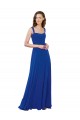 Square Neck Soft Chiffon Sleeveless Royal Blue Bridesmaid Dress Edinburgh