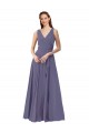 V-Neck Soft Chiffon Sleeveless Silver Stone Bridesmaid Dress Edinburgh