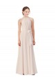 Bateau Neck Soft Chiffon Sleeveless Cream Pink Bridesmaid Dress Edinburgh