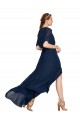 V-Neck Soft Chiffon Flutter Sleeves Dark Navy Bridesmaid Dress / Formal Dress Edinburgh