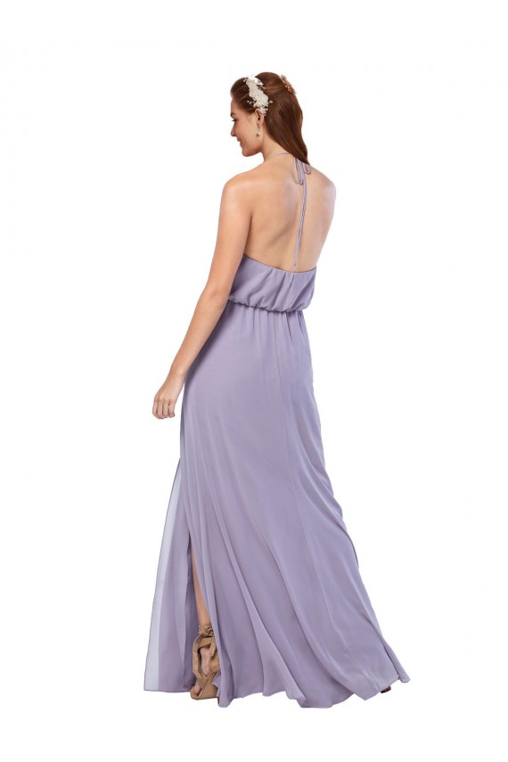 Halter Neck Chiffon Sleeveless Criss Cross Open Back Dark Navy Bridesmaid Dress / Evening Dress Edinburgh