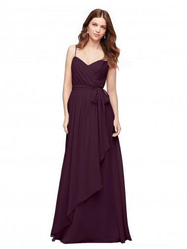 V-Neck Soft Chiffon Sleeveless Grape Bridesmaid Dress / Formal Dress Edinburgh