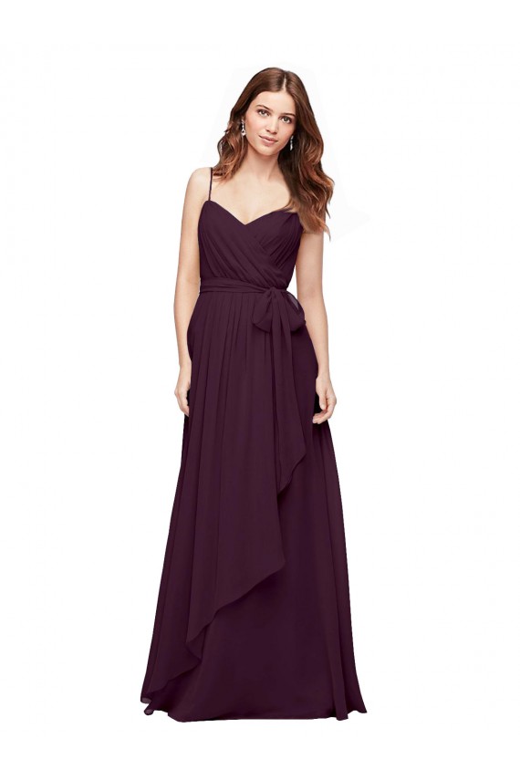 V-Neck Soft Chiffon Sleeveless Grape Bridesmaid Dress / Formal Dress Edinburgh