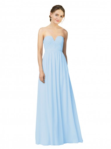 Sweetheart Soft Chiffon Sleeveless Light Sky Blue Formal Dress / Bridesmaid Dress Edinburgh