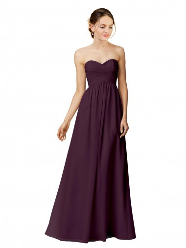 Sweetheart Chiffon Sleeveless Grape Bridesmaid Dress / Evening Dress Edinburgh