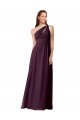 One Shoulder Chiffon Sleeveless Grape Bridesmaid Dress Edinburgh
