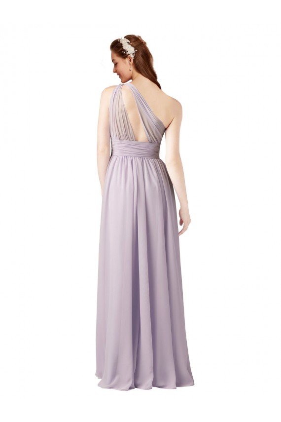 One Shoulder Chiffon Sleeveless Grape Bridesmaid Dress Edinburgh