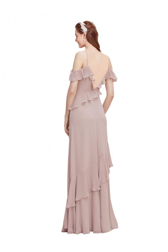 Off the Shoulder Chiffon Sleeveless Dark Navy Formal Dresses / Bridesmaid Dresses Edinburgh