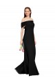 Off the Shoulder Soft Chiffon Sleeveless Black Prom Dress / Bridesmaid Dress Edinburgh