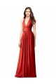 Halter Neck Soft Chiffon Sleeveless Open Back Red Bridesmaid Dress / Formal Dress Edinburgh