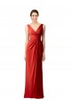 V-Neck Soft Chiffon Sleeveless V-Back Red Bridesmaid Dress Edinburgh