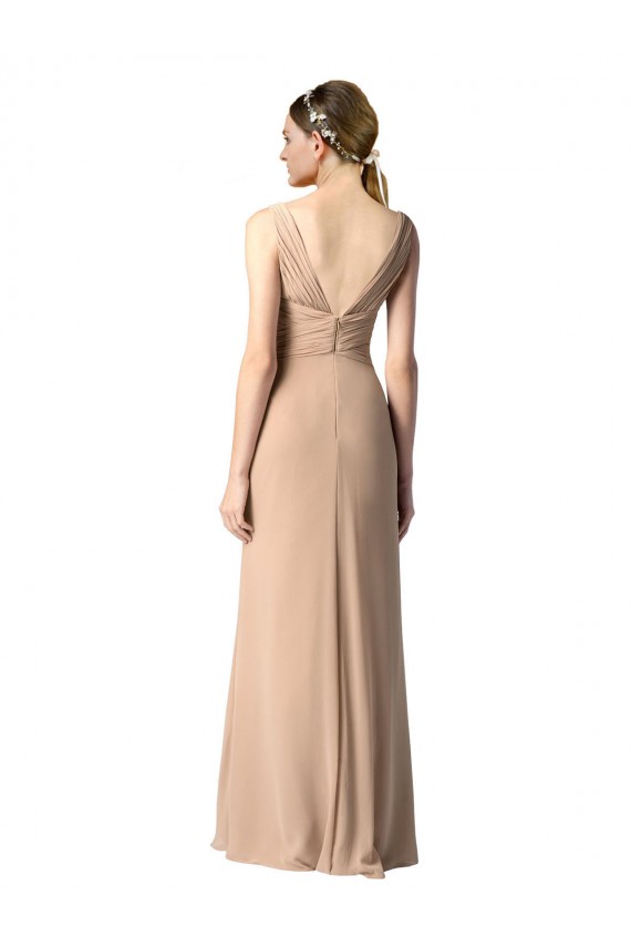 V-Neck Soft Chiffon Sleeveless V-Back Red Bridesmaid Dress Edinburgh