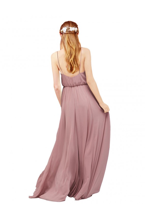Spaghetti Straps Chiffon Sleeveless Royal Blue Bridesmaid Dress / Evening Dress Edinburgh