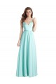 V-Neck Soft Chiffon & Satin Sleeveless V-Back Waterfall Bridesmaid Dress Edinburgh