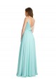 V-Neck Soft Chiffon & Satin Sleeveless V-Back Waterfall Bridesmaid Dress Edinburgh
