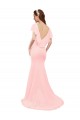 V-Neck Soft Chiffon Flutter Sleeves Low Back Pink Bridesmaid Dress Edinburgh