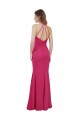 Halter Neck Soft Chiffon Sleeveless Criss Cross Open Back Ruby Bridesmaid Dress Edinburgh