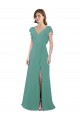 V-Neck Soft Chiffon Cap Sleeves V-Back Icelandic Silver Formal Dress / Bridesmaid Dress Edinburgh