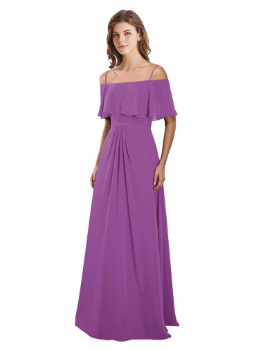 Off the Shoulder Soft Chiffon Flutter Sleeves Dahlia Bridesmaid Dress Edinburgh