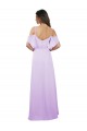 Off the Shoulder Soft Chiffon Cold Shoulder Lilac Formal Dress / Bridesmaid Dress Edinburgh