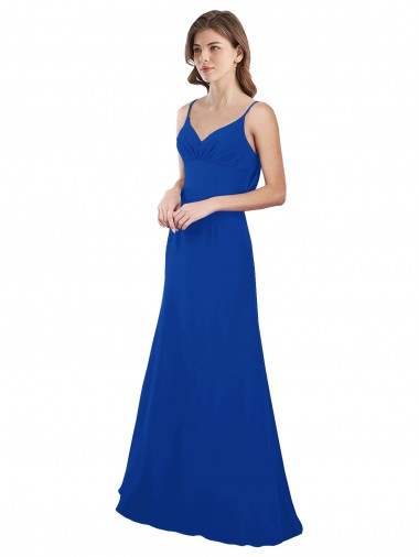 Sweetheart Soft Chiffon Sleeveless Low Back Royal Blue Evening Dress / Bridesmaid Dress Edinburgh