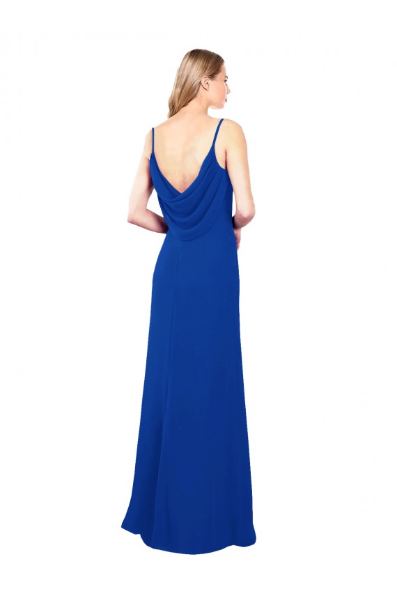 Sweetheart Soft Chiffon Sleeveless Low Back Royal Blue Evening Dress / Bridesmaid Dress Edinburgh