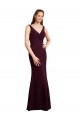 V-Neck Soft Chiffon Sleeveless Low Back Burgundy Gold Bridesmaid Dress Edinburgh