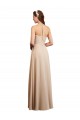 Halter Neck Soft Chiffon Sleeveless Low Back Champagne Bridesmaid Dress Edinburgh