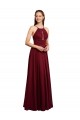 Spaghetti Straps Chiffon Sleeveless Open Back Burgundy Bridesmaid Dress / Evening Dress Edinburgh
