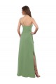 One Shoulder Soft Chiffon Sleeveless Seagrass Bridesmaid Dress Edinburgh