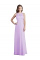 Halter Neck Soft Chiffon Sleeveless Keyhole Back Lilac Bridesmaid Dress / Formal Dress Edinburgh