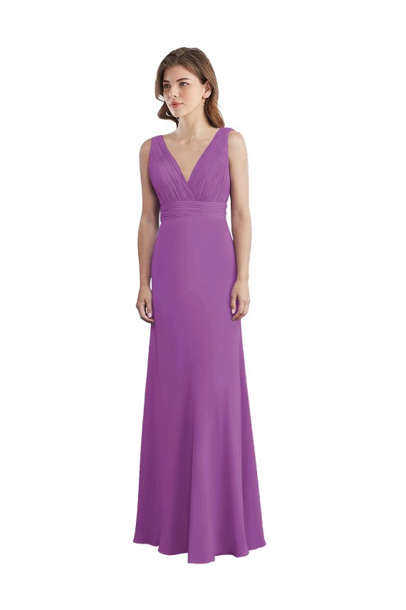 V-Neck Soft Chiffon Sleeveless Low Back Dahlia Bridesmaid Dress Edinburgh
