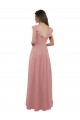 V-Neck Soft Chiffon Cap Sleeves V-Back Dusty Pink Bridesmaid Dress Edinburgh