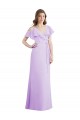 V-Neck Soft Chiffon Cold Shoulder V-Back Lilac Bridesmaid Dresses Edinburgh