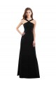 Halter Neck Soft Chiffon Sleeveless Open Back Black Bridesmaid Dress Edinburgh