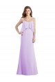Spaghetti Straps Chiffon Sleeveless Low Back Lilac Bridesmaid Dress / Evening Dress Edinburgh